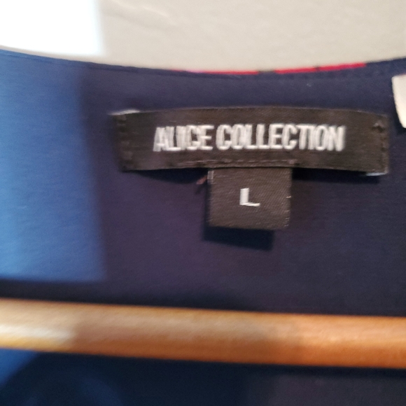 Alice Collection Navy Floral Sleeveless Top Size L - Picture 3 of 6